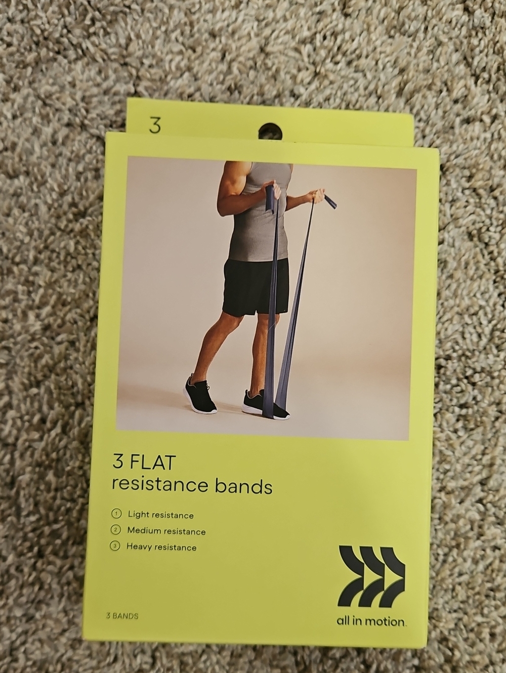 NWT all in motion Flat Resistance Bands – Yellow Packaging with Blue Bands